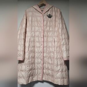 Chic Pink Quilted Coat Size M
